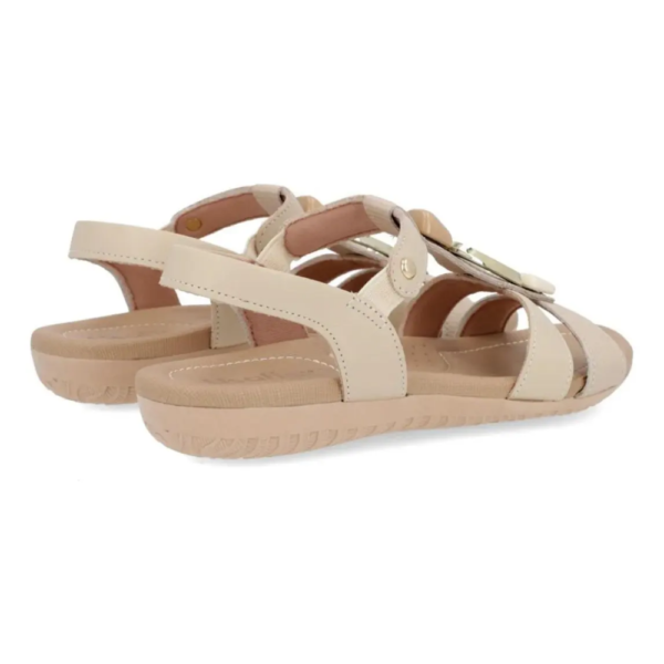 Sandália Usaflex Feminina em Couro Off-White R1879