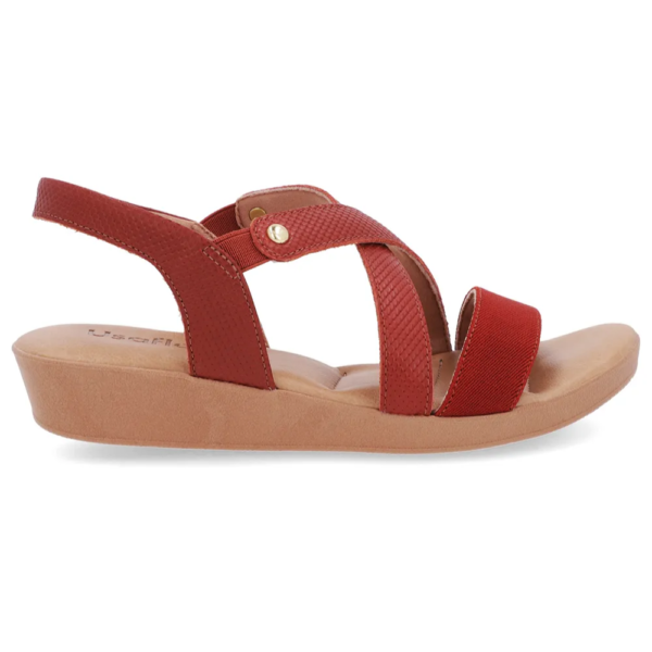 Sandália Usaflex Feminina em Couro Terracota PA04002