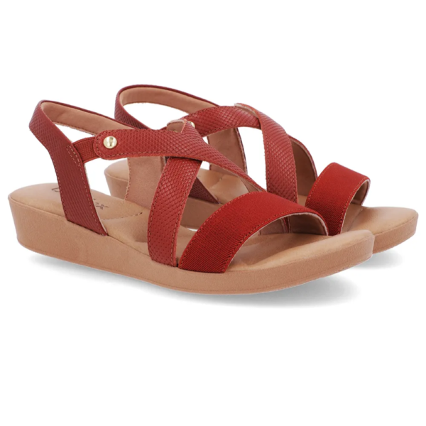 Sandália Usaflex Feminina em Couro Terracota PA04002