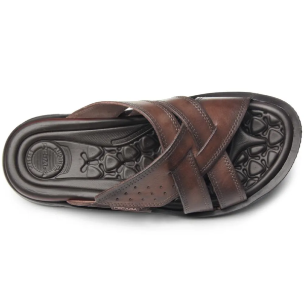 Chinelo Masculino Pegada em Couro Pinhão 133151-01