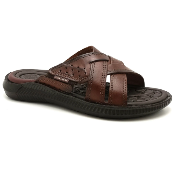 CHINELO MASCULINO PEGADA EM COURO PINHÃO 133151-01