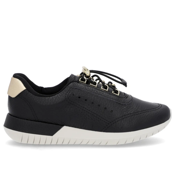 Tênis Feminino Usaflex Slip On em Couro Preto AH17024