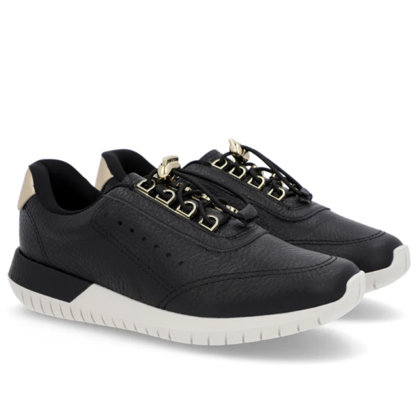 Tênis Feminino Usaflex Slip On em Couro Preto AH17024