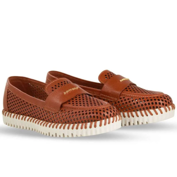 Tênis Feminino Bottero Casual em Couro Caramelo 374104