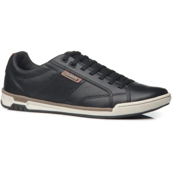 Sapatênis Masculino Pegada em Couro Preto 119504-03
