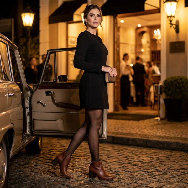 Bota Feminina Bottero em Couro Cano Baixo Burnish Marrom 346901