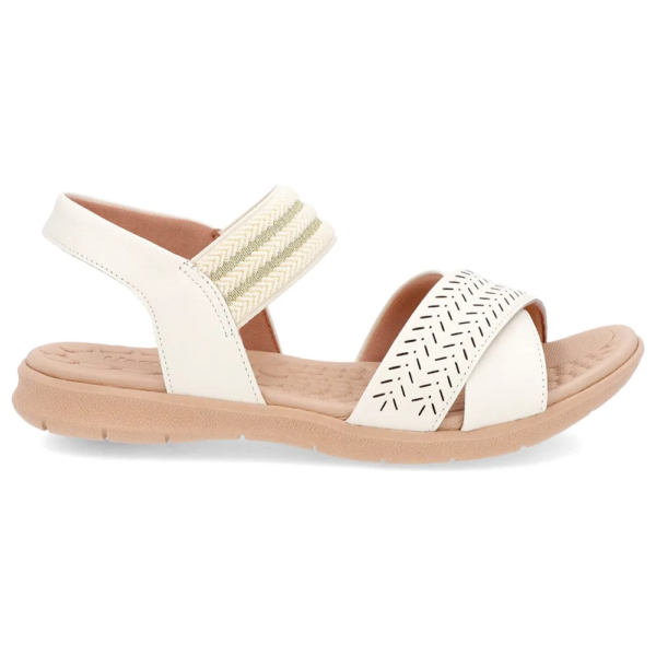 Sandália Usaflex Feminina em Couro Off-White PA03001