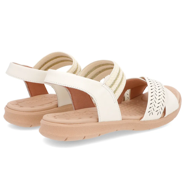 Sandália Usaflex Feminina em Couro Off-White PA03001
