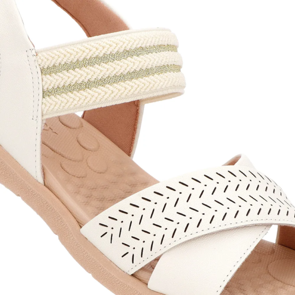 Sandália Usaflex Feminina em Couro Off-White PA03001