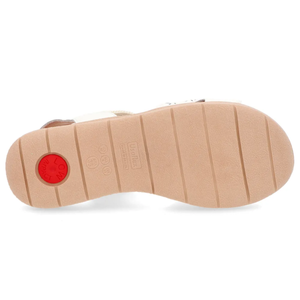 Sandália Usaflex Feminina em Couro Off-White PA03001