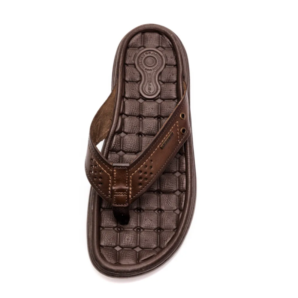 Chinelo Masculino Pegada em Couro Café 131221-02