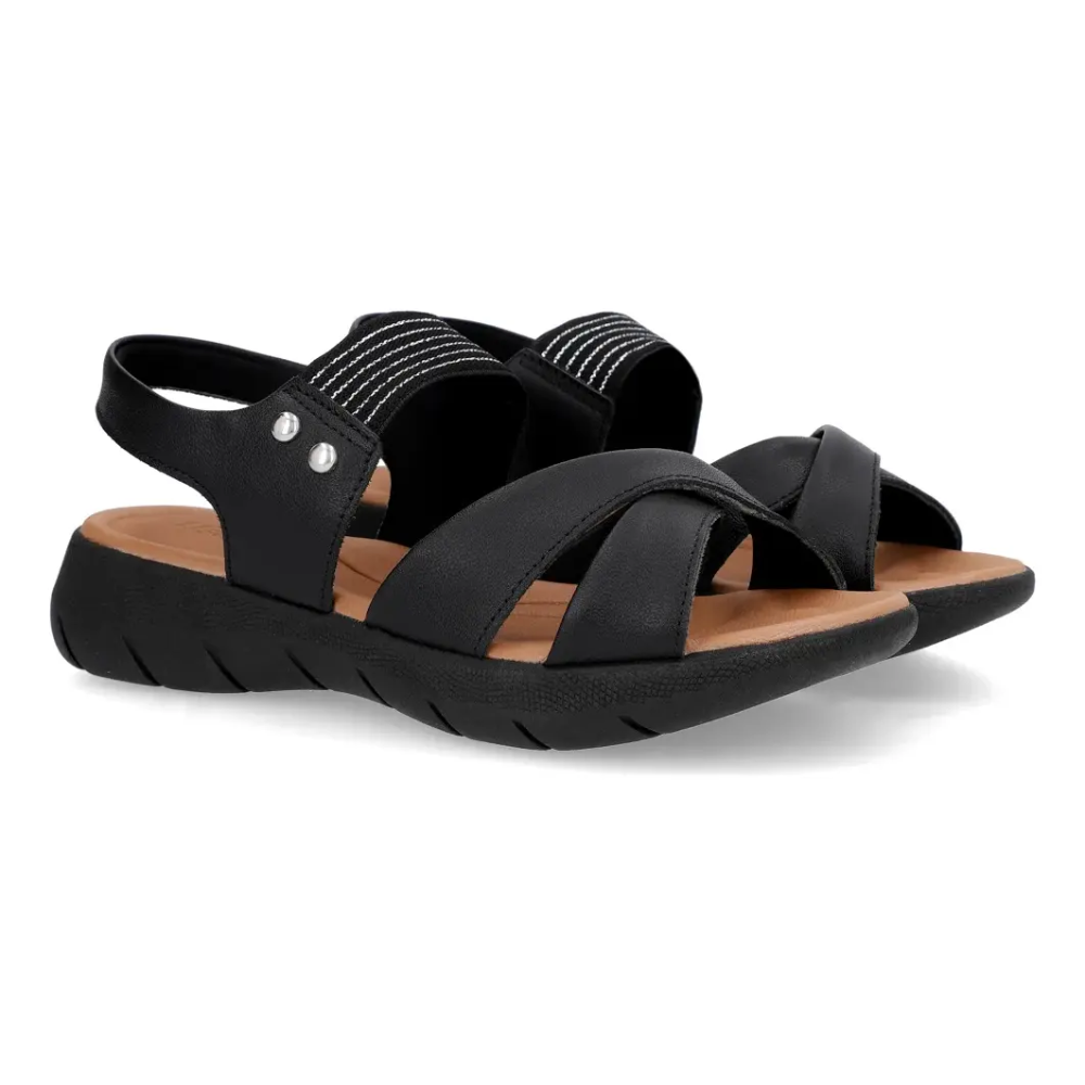 Sandália Usaflex Feminina em Couro Preto AL1405 - Imagem 2