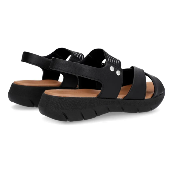 Sandália Usaflex Feminina em Couro Preto AL1405