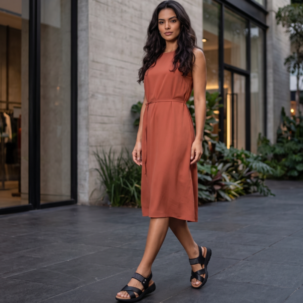 Sandália Usaflex Feminina em Couro Preto AL1405