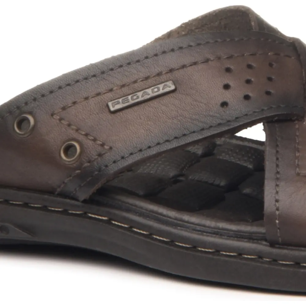 Chinelo Masculino Pegada em Couro Pinhão Cravo 131222-02