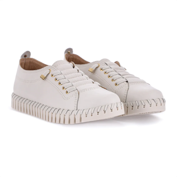 Tênis Feminino Bottero Casual em Couro Off-White 369504