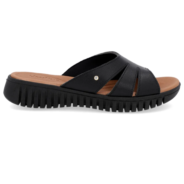 Tamanco Usaflex em Couro Preto UC21001