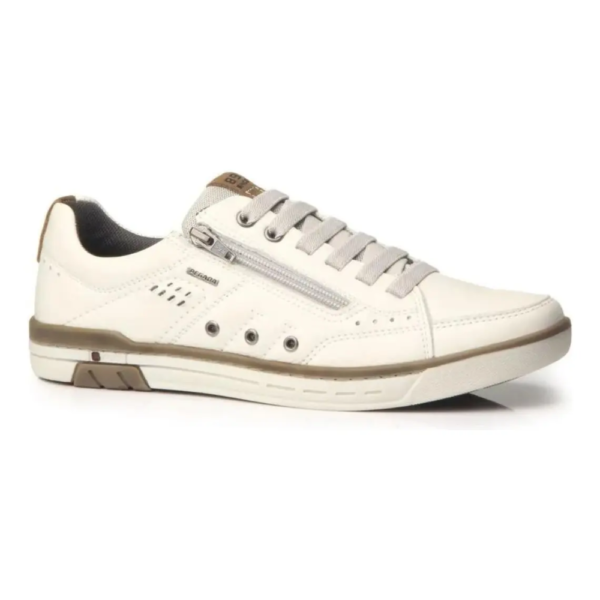 Sapatenis Masculino Pegada em Couro Milk 119308-02