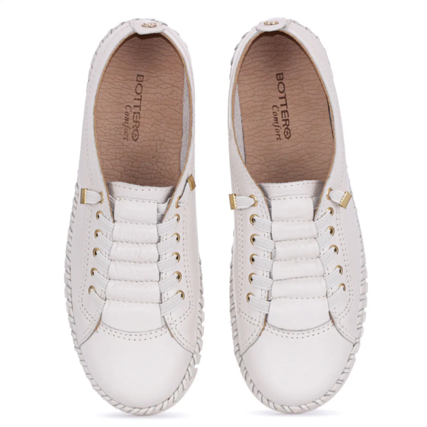 Tênis Feminino Bottero Casual em Couro Off-White 369504