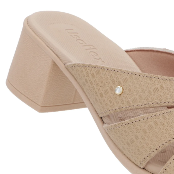 Tamanco Usaflex em Couro Blush UC22002