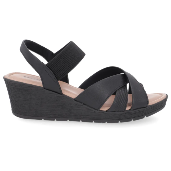 Sandália Usaflex Anabela Preto UF0502