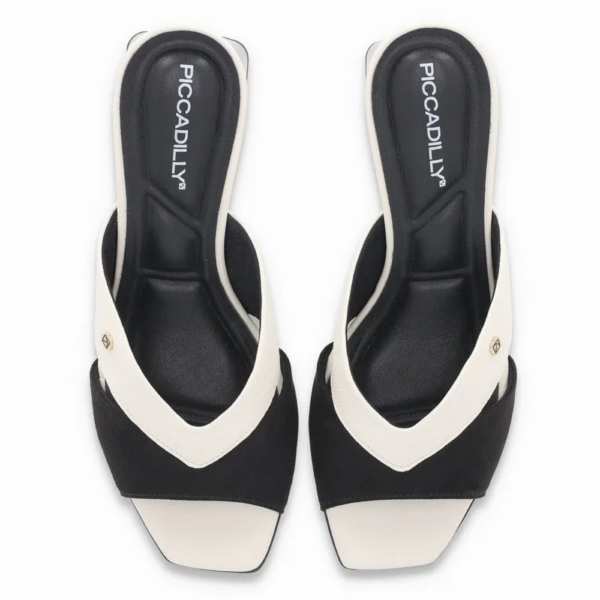 Tamanco Piccadilly Off White e Preto 543095