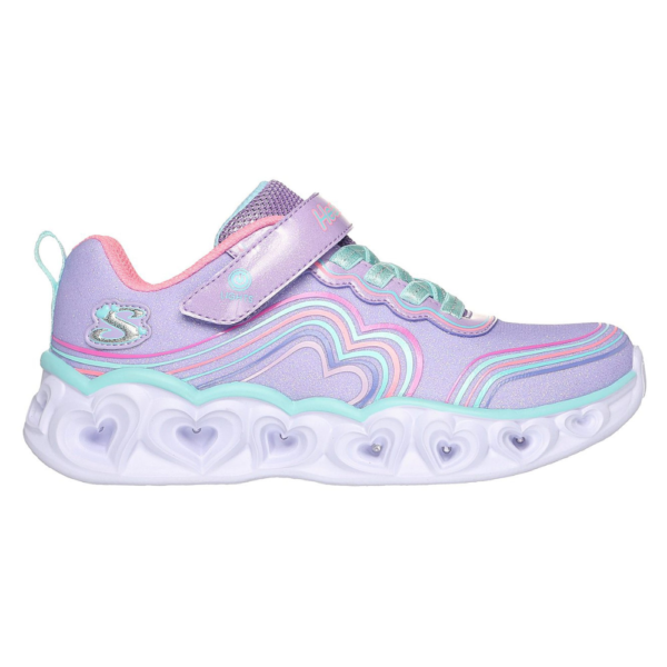 Tênis Infantil Skechers Unicorn Heart Lights Retro Hearts Roxo 302689L