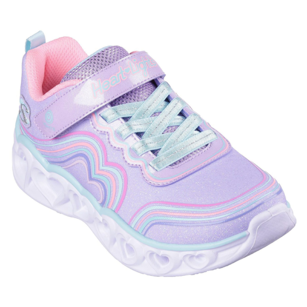 Tênis Infantil Skechers Unicorn Heart Lights Retro Hearts Roxo 302689L