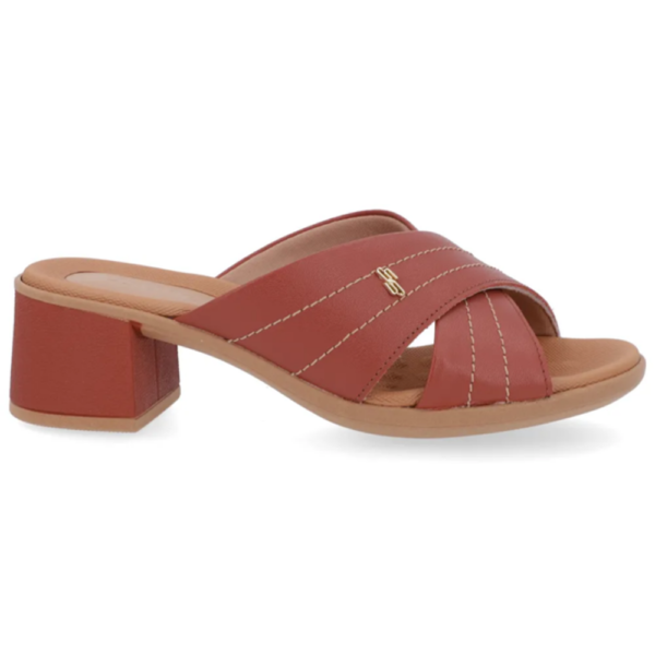 Tamanco Usaflex em Couro Terracota UC02030