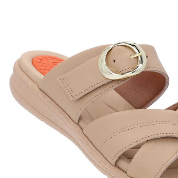 Tamanco Usaflex em Couro Nude AM15003