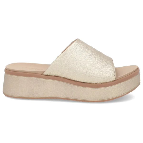 Tamanco Usaflex em Couro Dourado AM23002