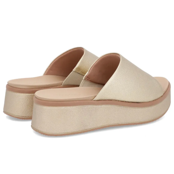 Tamanco Usaflex em Couro Dourado AM23002