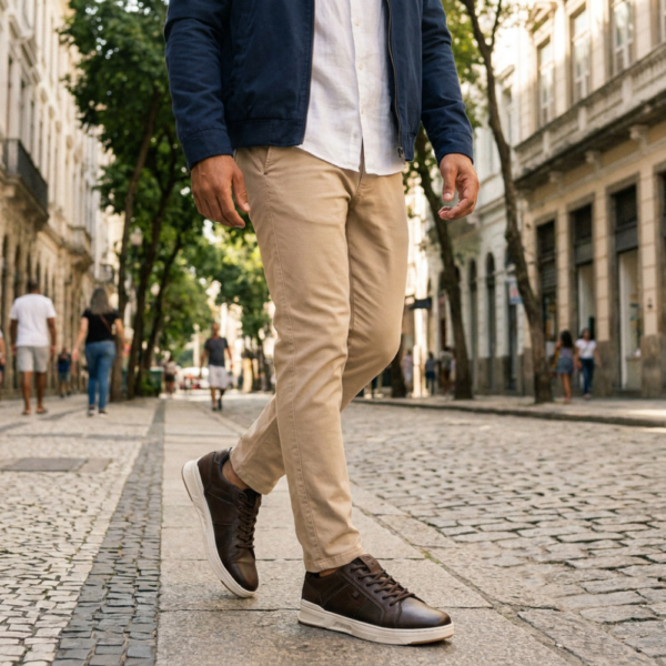 Sapatênis Masculino Pegada em Couro Marrom 110605-07