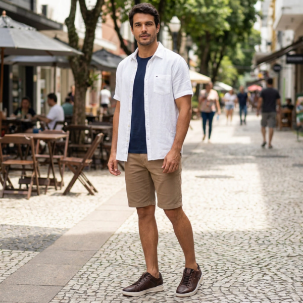 Sapatênis Masculino Pegada em Couro Marrom 110605-07