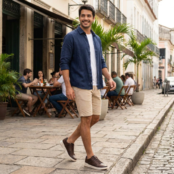 Sapatênis Masculino Pegada em Couro Marrom 110605-07