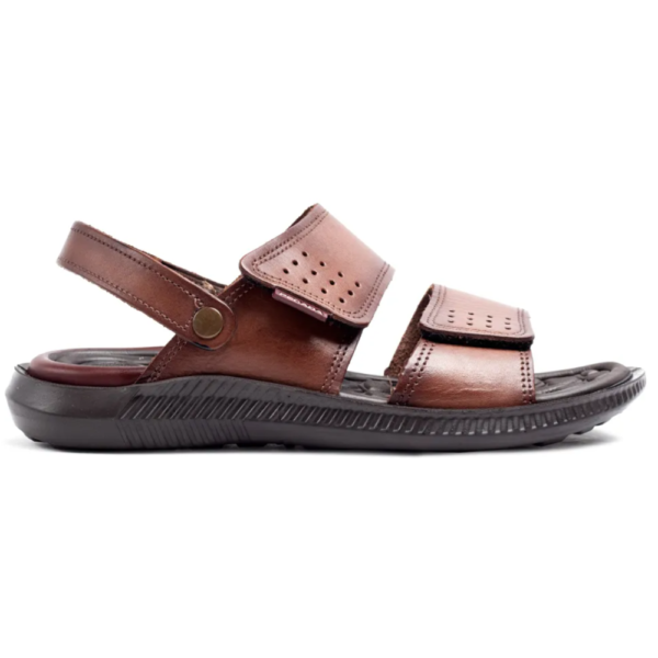 Sandália Pegada Masculina em Couro Pinhão 133154-01