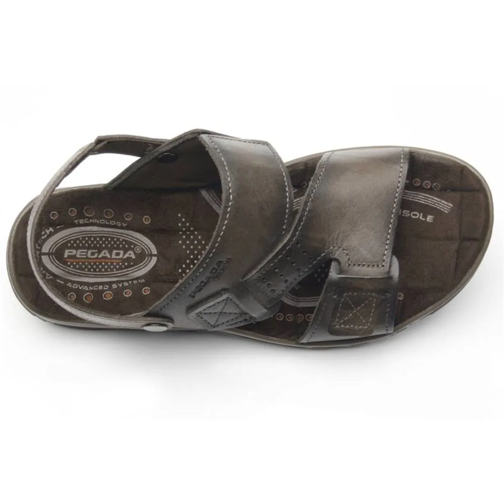 Sandália Masculina Pegada em Couro Cravo