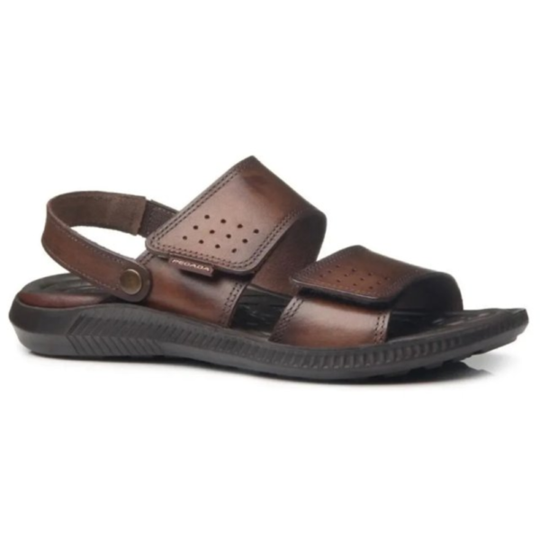 Sandália Pegada Masculina em Couro Pinhão 133154-01