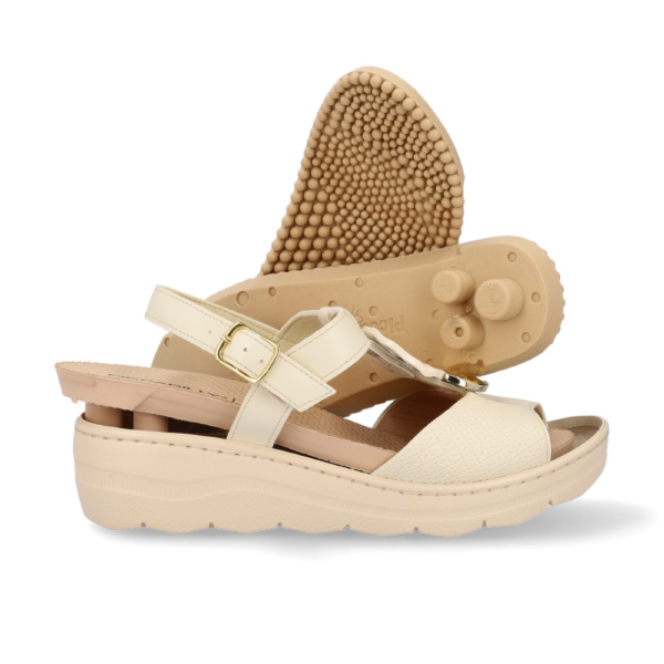 Sandália Spa Anabela Médio Off-white 568076