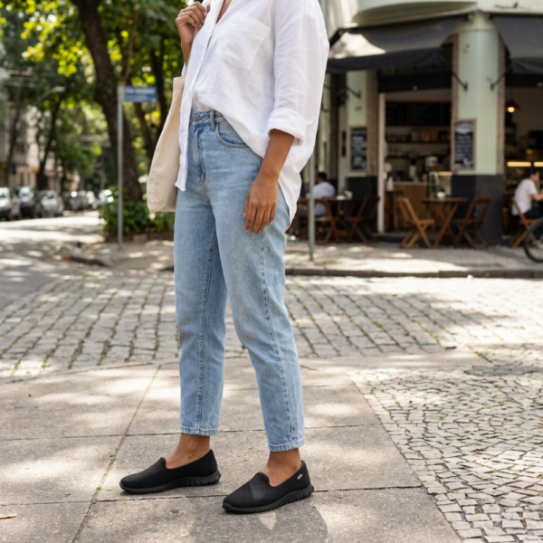 Tênis Feminino Casual Slip On Actvitta Preto 4202.500.31720.15758