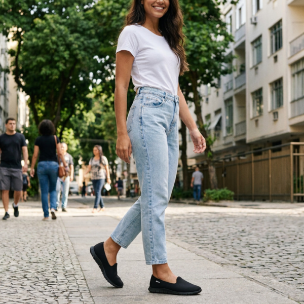 Tênis Feminino Casual Slip On Actvitta Preto 4202.500.31720.15758