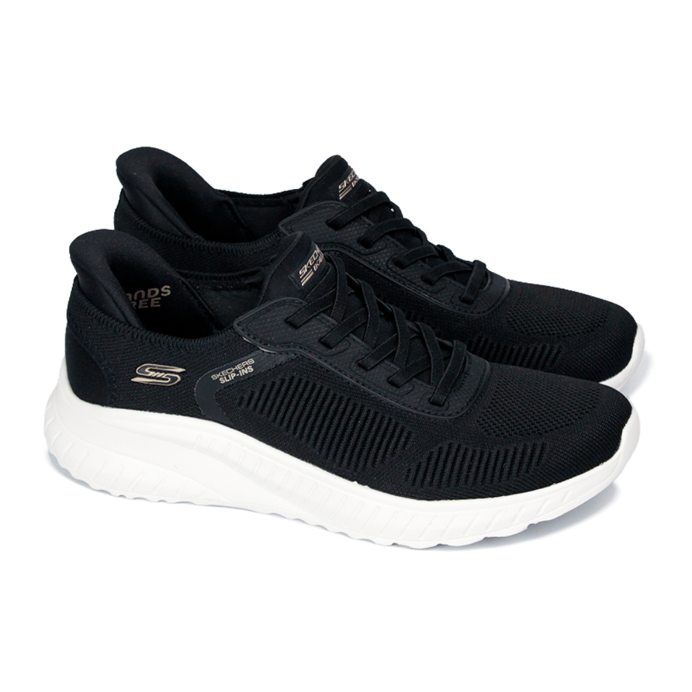 Tênis Skechers Feminino Bobs Squad Chaos Current Muse Slip-ins Preto 117497 - Imagem 5