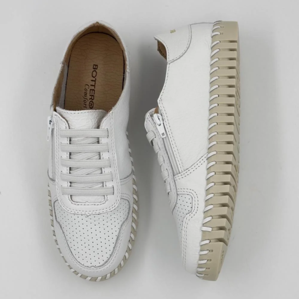 Tênis Feminino Bottero Casual em Couro Branco 374103