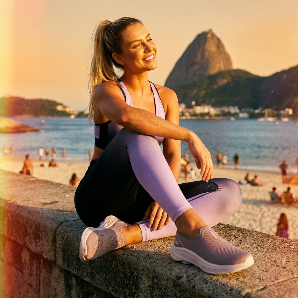 Tênis Skechers Slip on Feminino Go Walk 8 Roxo 125921-TPLV - Imagem 8