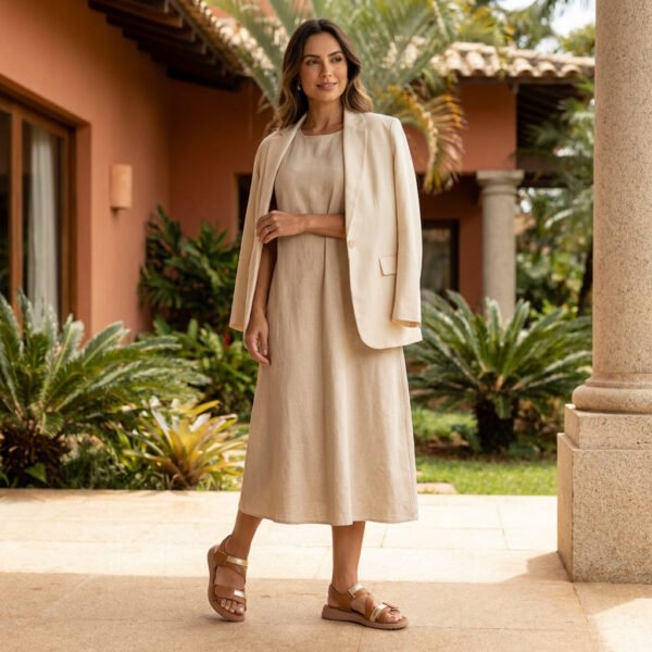 Sandália Usaflex Feminina em Couro Terracota MA09006