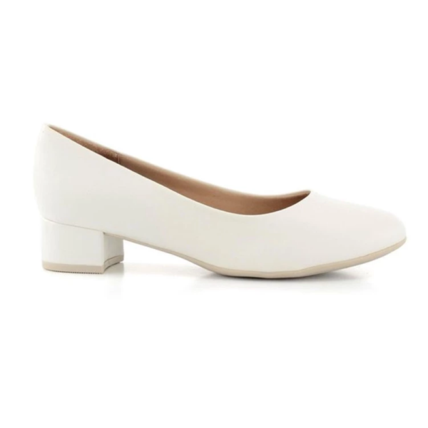 Sapato Feminino Piccadilly Salto Bloco Conforto Branco 140110