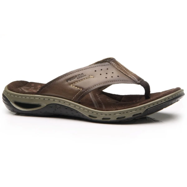 Chinelo Pegada Masculino em Couro Pinhão 131663-02