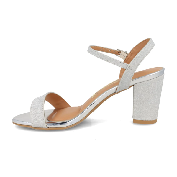 Sandália Feminina Vizzano Salto Bloco Prata 6262.474.26594.41