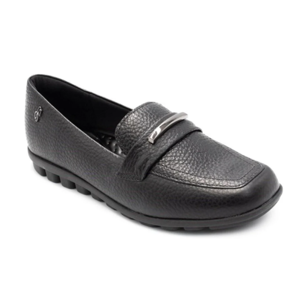 Mocassim Feminino Usaflex em Couro Preto AL3404