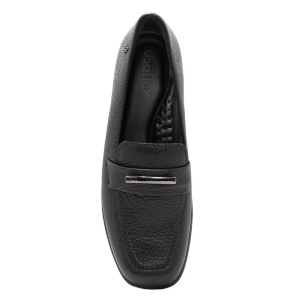 Mocassim Feminino Usaflex em Couro Preto AL3404